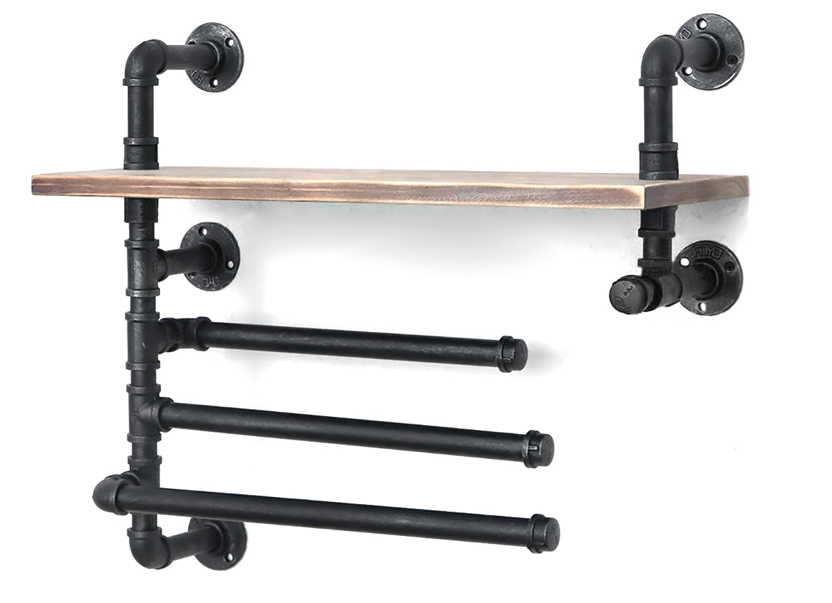 NO.Y-N04 Single solid board rack with 3-layer towel bar