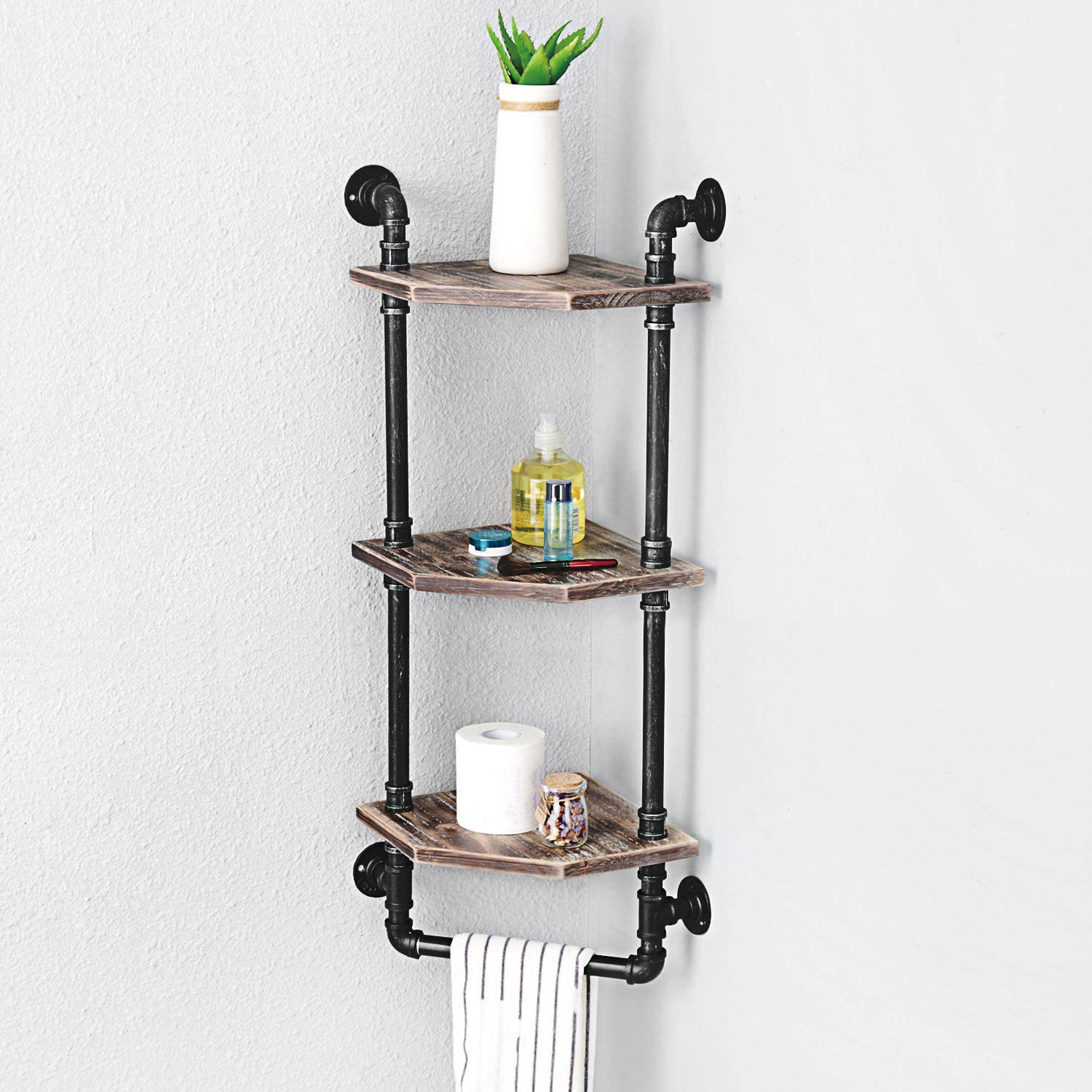 NO.H-N10 Retro creative three-tiered wall wrought iron ledges shelving