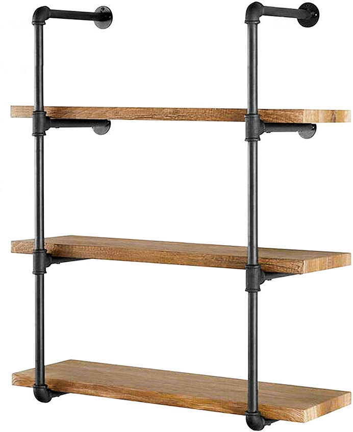 NO.H-NI9 Industrial air four-layer solid wood shelving