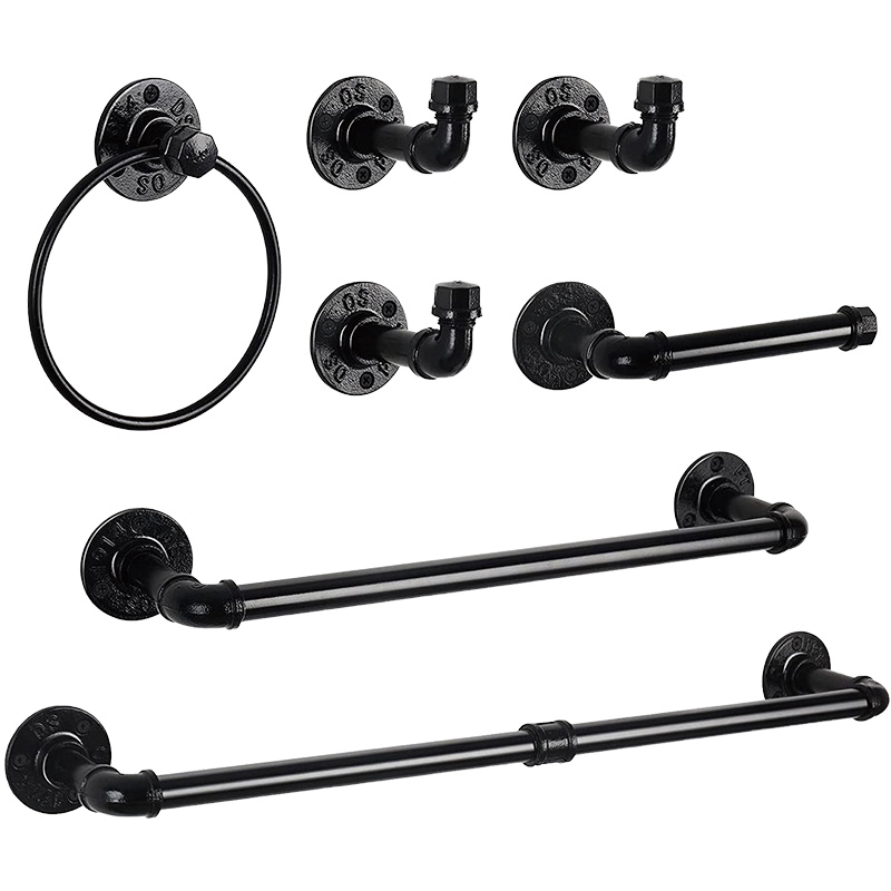 NO.Y-02643 Wall-mounted iron 7-piece bathroom set