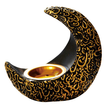 NO.NW-5 Crescent resin incense burner - black