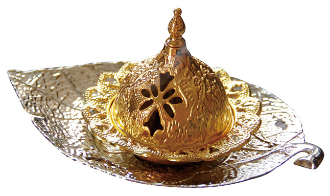 NO.NW-6 Silver leaf coaster with mini gold tower