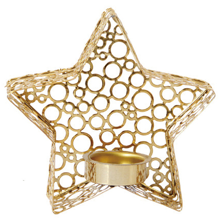 NO.NW-17 Metal Circle Five star incense burner - gold