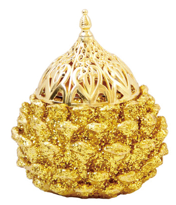 NO.NW-24 Gold powder pine cone resin incense burner