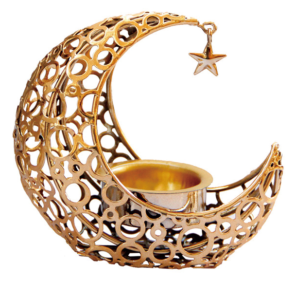 NO.NW-25 Metal crescent incense burner - gold