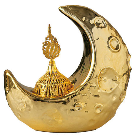 NO.NW-30A Ceramic moon incense burner cap -god white