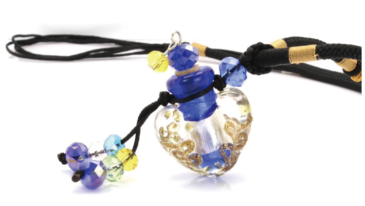 NO.NP-4 Heart-shaped baroque glass vase necklace, OUD oil bottle