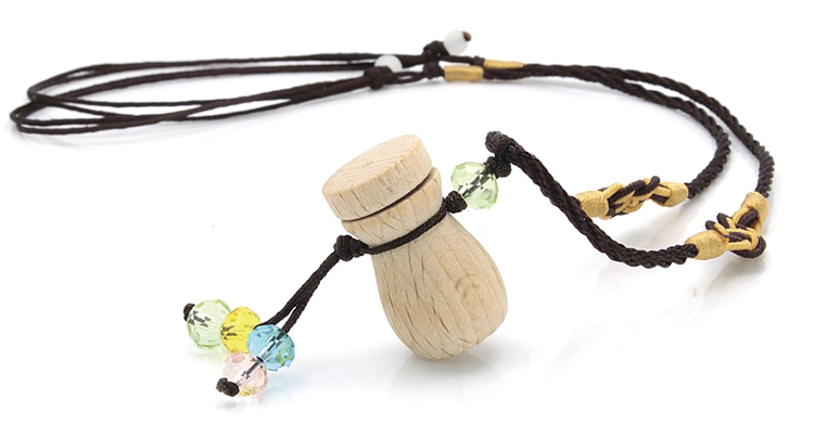 NO.NP-5 Wooden oil bottle necklace, OUD oil bottle