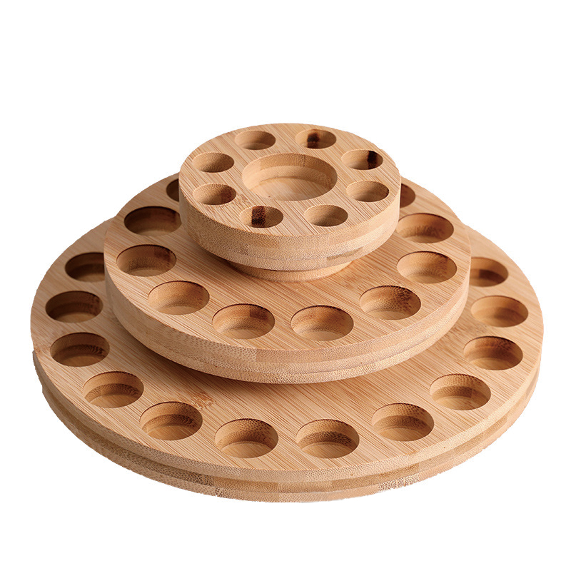 NO.L-015 (27*14.5CM) Rotating essential oil wooden storage rack turn